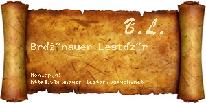 Brünauer Lestár névjegykártya
